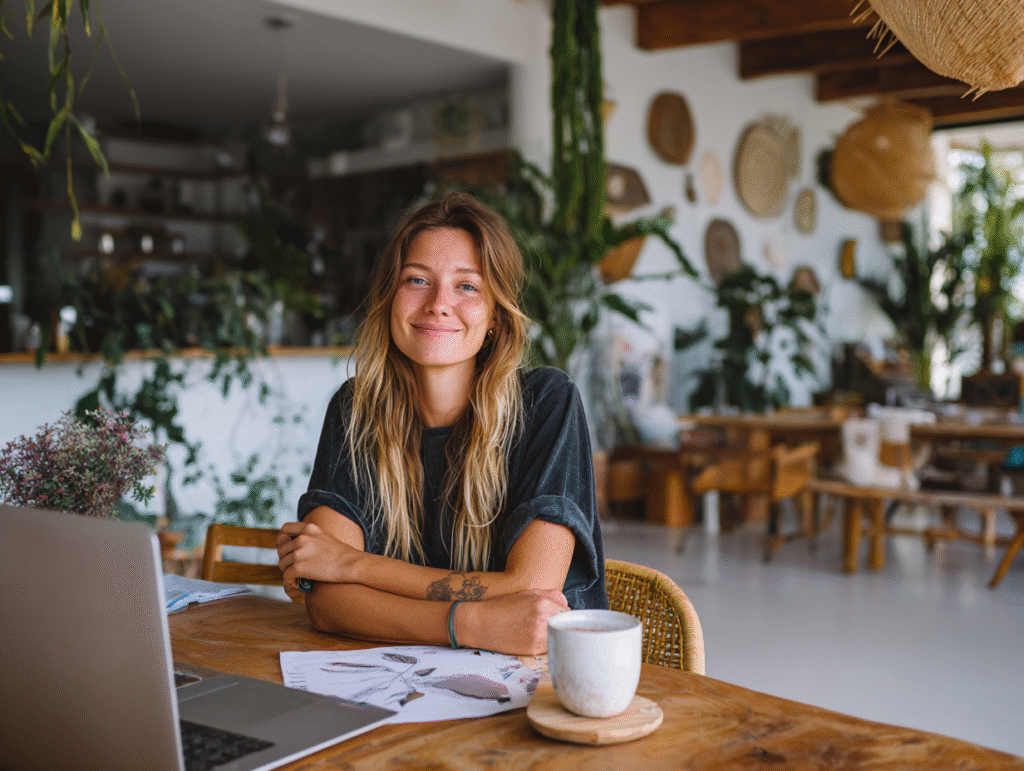 Foreign expat in Bali consulting with local accountant about double taxation treaties and personal income tax rules in Indonesia.
