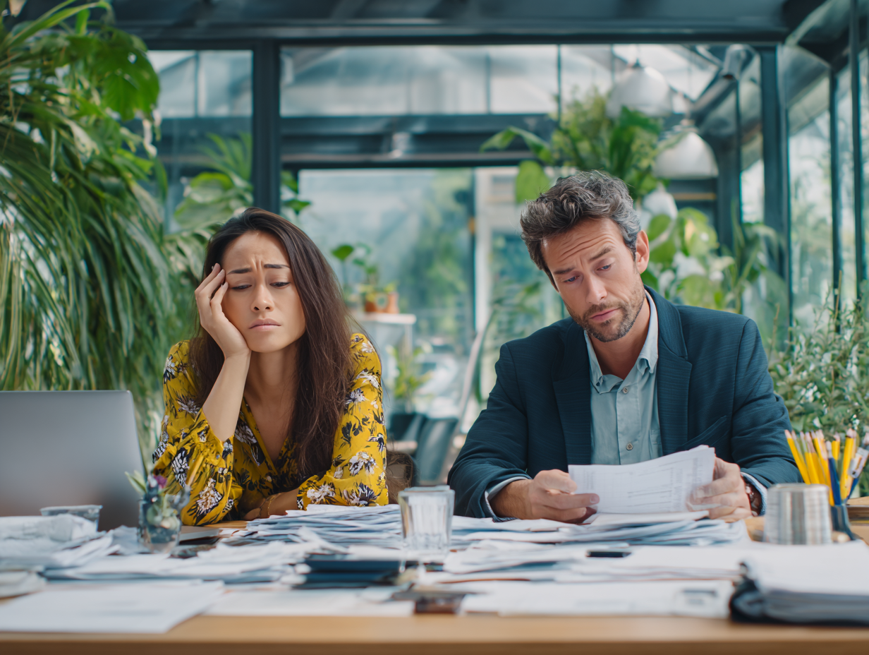 Common challenges for expats in Bali tax accounting services, showing paperwork, invoices, and language barrier in Indonesian tax forms