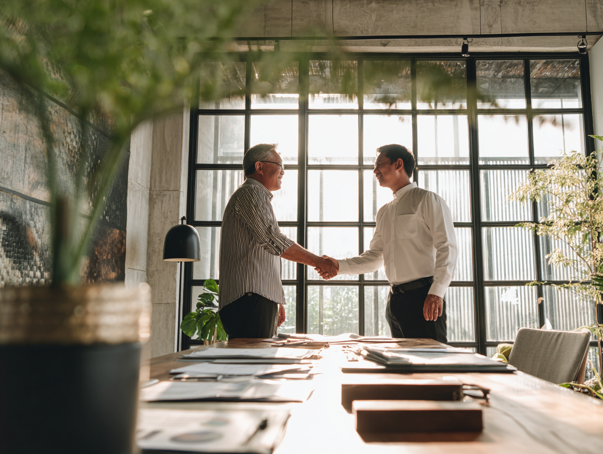 Professional accountant reviewing bilingual tax reports for an expat in Bali, ensuring tax compliance and smooth KITAS renewal.