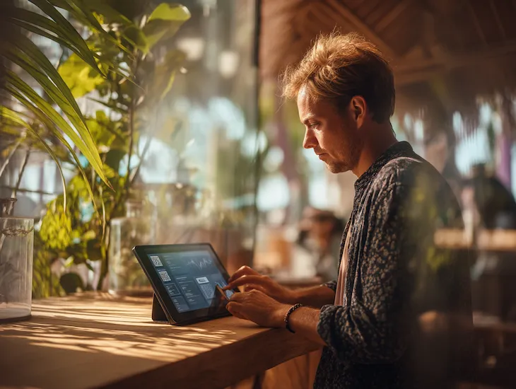 German entrepreneur in Bali managing PT PMA café aligns QRIS and Coretax systems to fix VAT report errors and ensure full tax compliance 📑💼