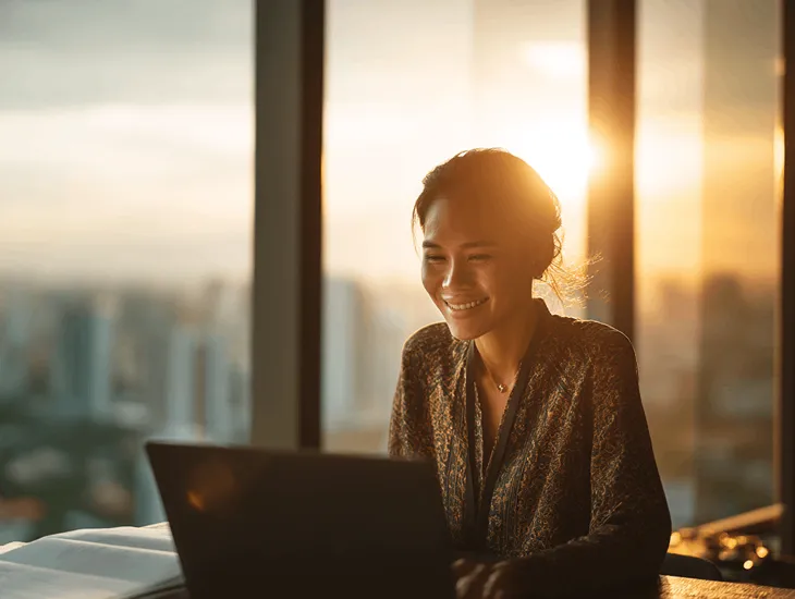 Singaporean entrepreneur using Coretax Guided Simulator in Bali office to file PT PMA tax return and review VAT documents 