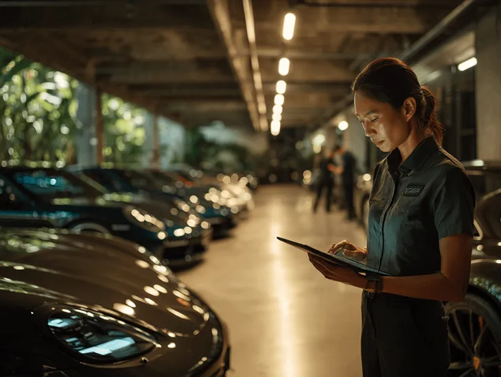 Vehicle storage facility in Indonesia managing VAT and income tax compliance using Coretax system, ensuring correct classification between parking and leasing services