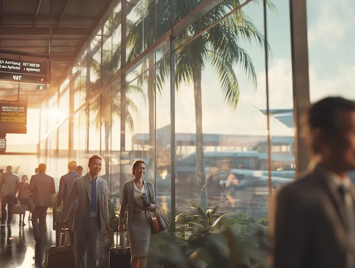 PT PMA business travelers boarding domestic flights in Indonesia under VAT incentive program for tax-compliant holiday travel