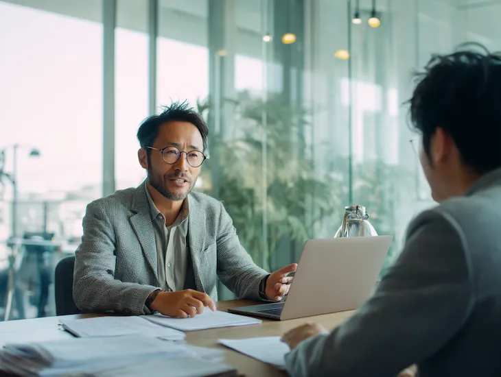 PT PMA business owner in Bali reviewing Coretax reports and 0.5% Final Income Tax extension documents for MSME compliance