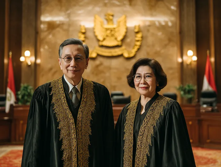 Indonesia Supreme Court Justices Budi Nugroho and Diana Ginting overseeing tax appeal reforms to strengthen PT PMA compliance and fiscal governance