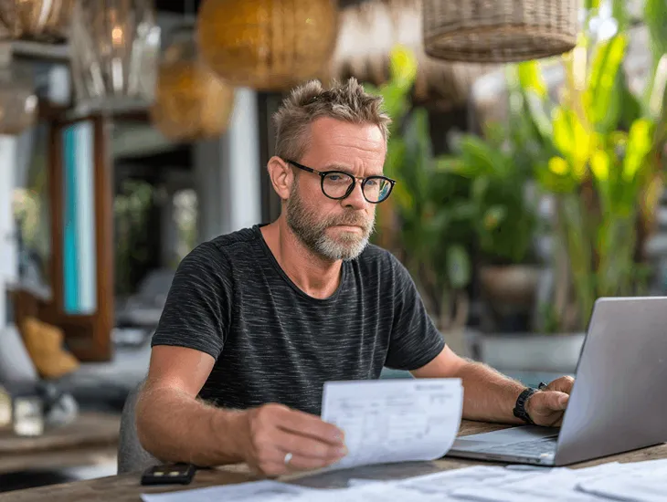 Foreign PT PMA business owner in Bali reviewing Coretax and DJP Online tax relief options with accountant to ensure accurate compliance