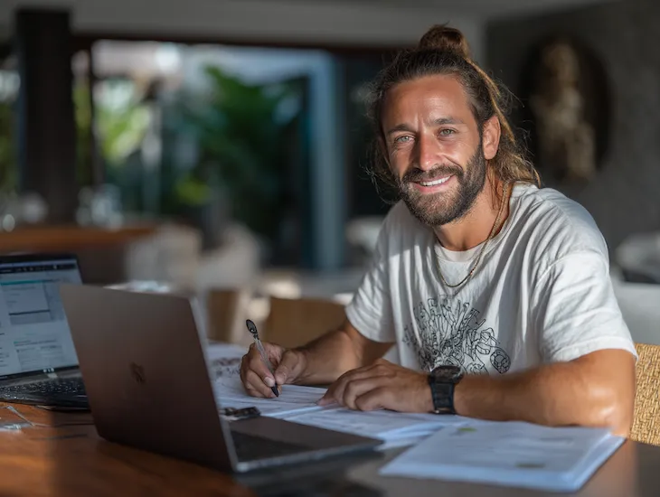 German entrepreneur in Canggu consulting tax advisor to update PT PMA reports and achieve compliance under Indonesia’s 2025 RKP