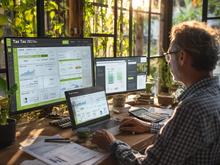 Foreign entrepreneurs managing PT PMA in Bali preparing digital tax reports under PER-18/PJ/2025 with verified legal documents and VAT compliance