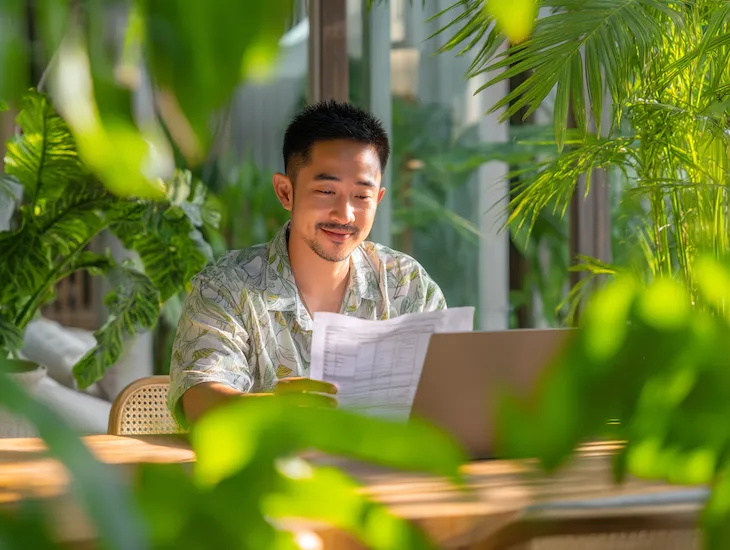 Foreign investors in Bali reviewing PT PMA tax documents and financial reports under Indonesia’s 2026 fiscal plan