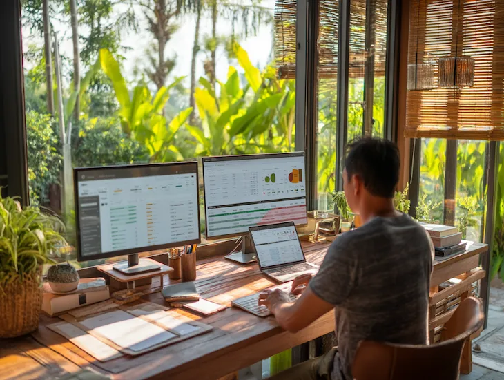 PT PMA owner in Bali submitting NPWP replacement documents online through DJP portal to restore tax compliance