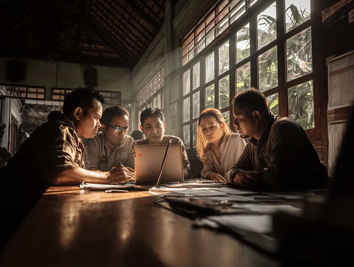 PASTI Task Force officers in Bali monitoring PT PMA financial transactions to prevent fraud and ensure tax compliance