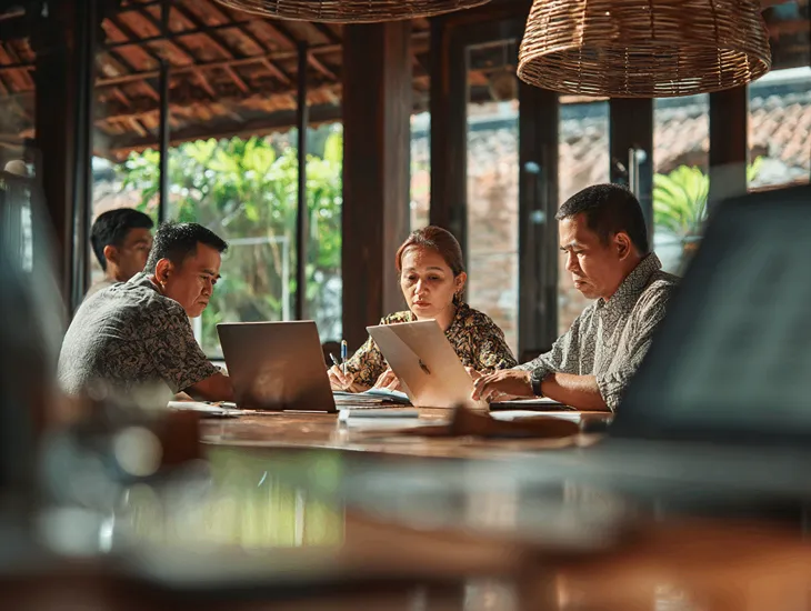 PT PMA tax consultant in Bali reviewing PER-12/PJ/2025 digital VAT compliance report on Coretax DJP Online system