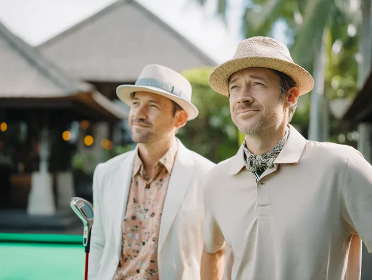 Foreign PT PMA owner in Bali discussing golf-related business expenses and Indonesia’s entertainment tax rules for compliant reporting