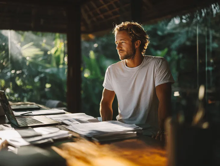 PT PMA accountant in Bali reviewing tax invoice timing and legal contract terms to ensure VAT compliance and avoid penalties