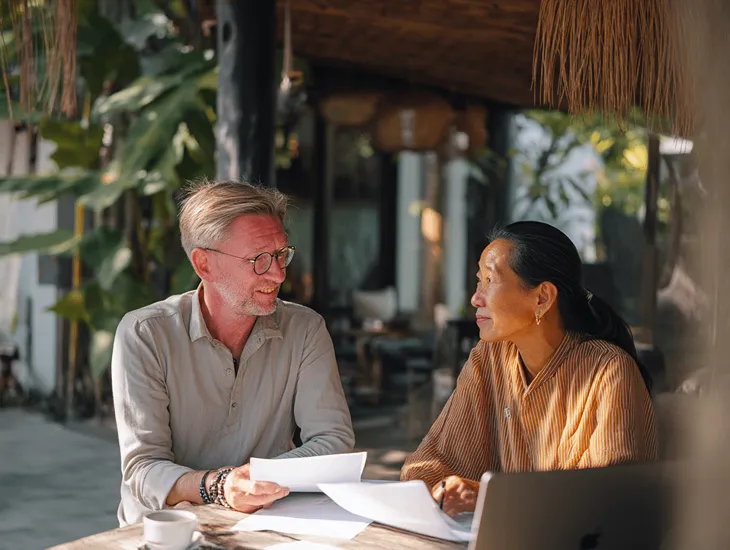 PT PMA founder in Bali consulting a local tax advisor to optimize compliance and protect capital against SG60 reforms