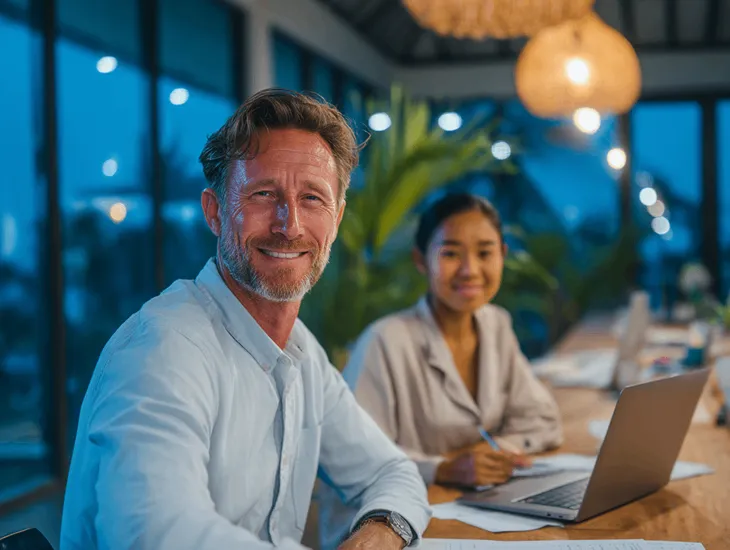 Bali PT PMA owner reviewing taxpayer rights and legal protections with accountant to ensure correct tax compliance