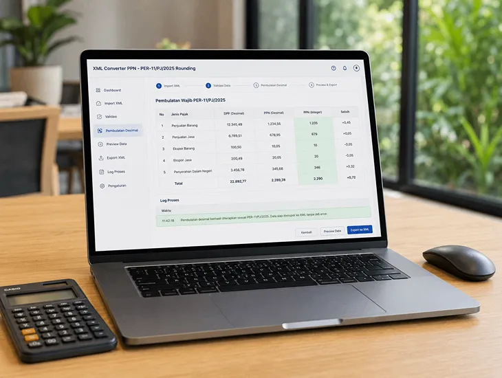 VAT Reporting in Indonesia 2026 – Coretax XML import rules, PER-11/PJ/2025 rounding standards, and tax compliance for firms in Bali