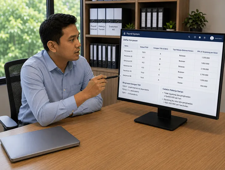 PPh 21 TER in Indonesia 2026 – Monthly withholding brackets, PTKP categories, and employee tax filing
