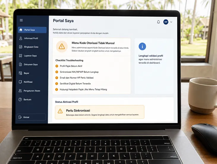 Coretax Setup Indonesia 2026 – Dashboard troubleshooting, profile updates, and digital signature authorization for WNAs
