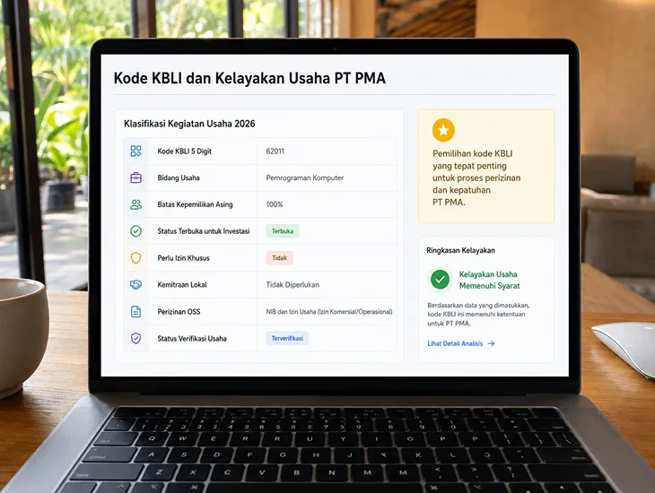 Company Establishment Indonesia 2026 – KBLI classification, foreign equity limits, and OSS licensing for WNAs