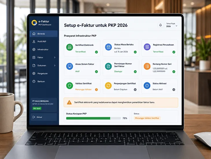 E-Faktur for PKP in Indonesia 2026 – Electronic certificate setup, serial number management, and PKP infrastructure in Indonesia